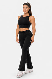 Legging Évasé Taille Haute à Revers pour Femme | MEREBA