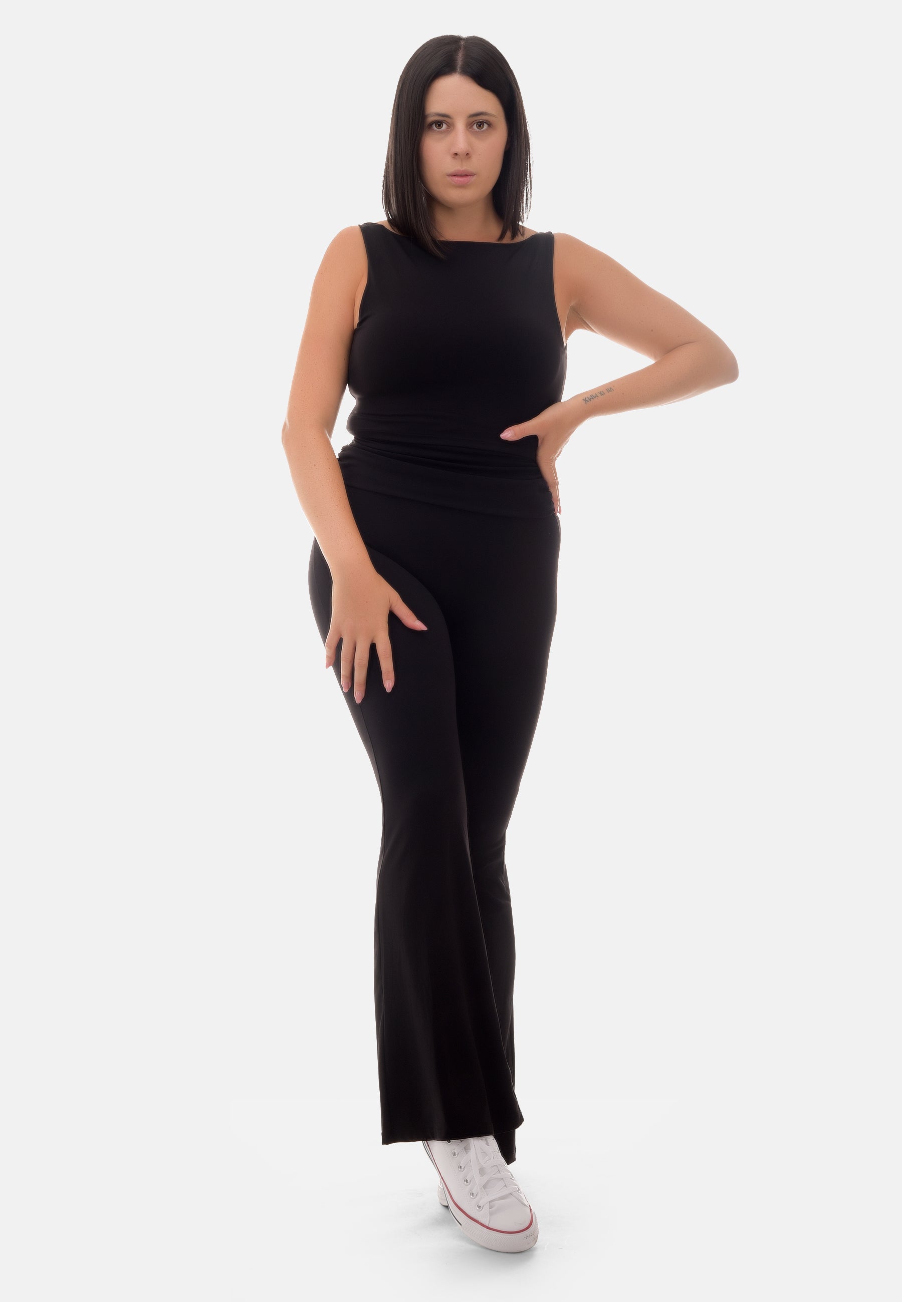 MEREBA Leggings évasé à taille rabattable